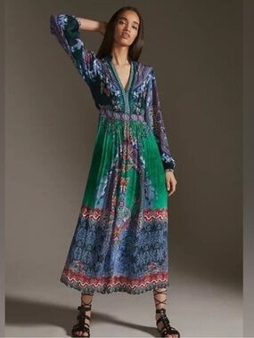 NWOT Bhanuni by Jyoti Boho Maxi Dress Embroidery Beads Sequins Detail Size 22W
